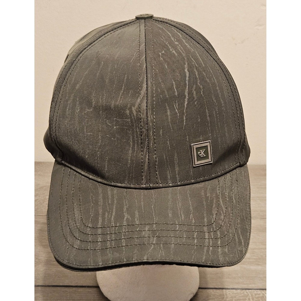 Calvin Klein Jeans Mens Olive Woodgrain Pattern Baseball Cap Hat Adjustable